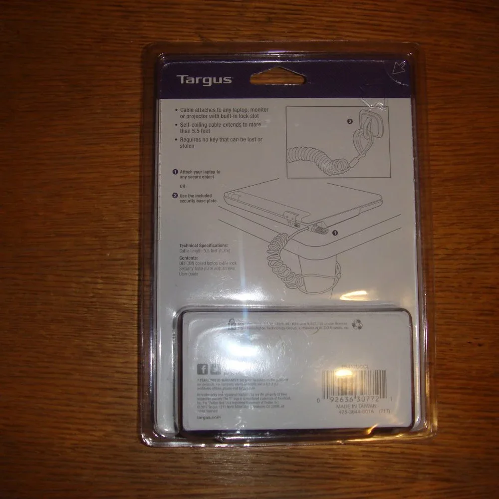 Targus Defcon Coil Laptop Cable Lock